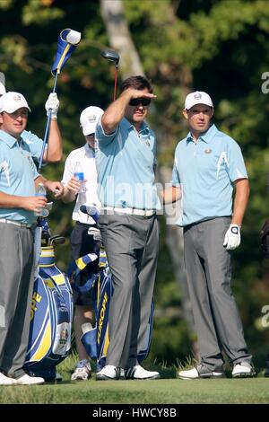 NICK FALDO PADRAIG HARRINGTON EUROPEAN RYDER CUP CAPITAINE LOUISVILLE KENTUCKY USA 16 Septembre 2008 Banque D'Images