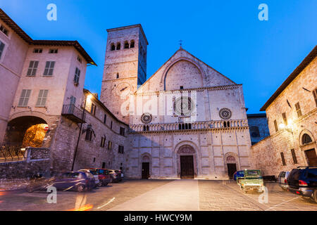 Cathédrale San Rufino à Assise. Assise, Ombrie, Italie. Banque D'Images