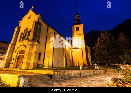 L'église St Michel à Chamonix. Auvergne-Rhone-Chamonix, Alpes, France. Banque D'Images