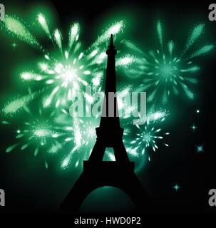 Vector illustration de la tour eiffel brillant Illustration de Vecteur