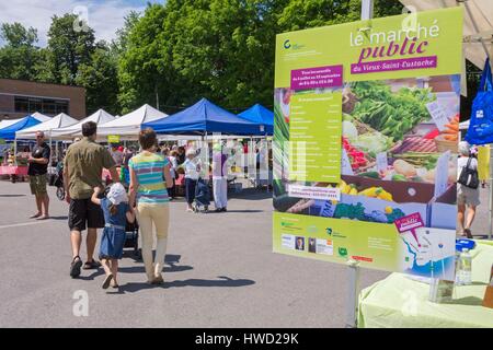 Le Canada, la province du Québec, les Laurentides, les basses Laurentides, la route panoramique, le chemin du terroir, Saint Eustache Saint Eustache, vieux, le public de l'été marché plein air Banque D'Images