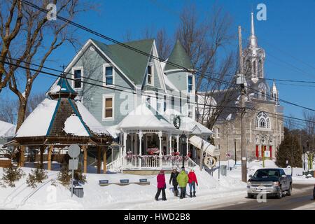 Le Canada, la province du Québec, les Laurentides, Saint-Sauveur, Rue Principale, crêperie Armorique Banque D'Images