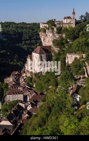 France, Lot, Rocamadour, à partir de la grotte des Merveilles Banque D'Images