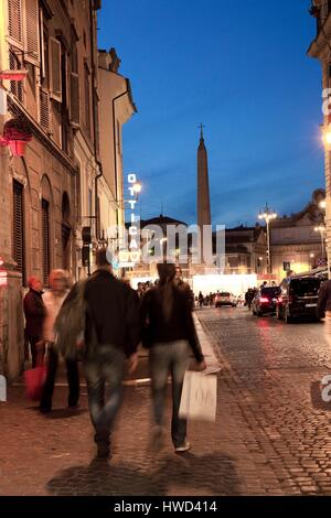 L'Italie, Latium, Rome, Piazza del Popolo, inscrite au Patrimoine Mondial de l'UNESCO Banque D'Images