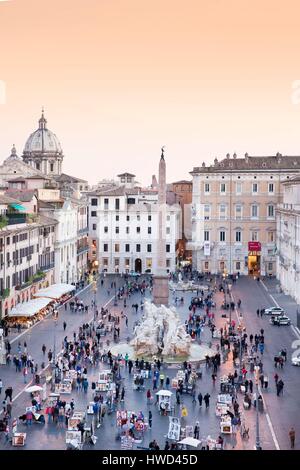 L'Italie, Latium, Rome, Piazza Navona, inscrite au Patrimoine Mondial de l'UNESCO Banque D'Images