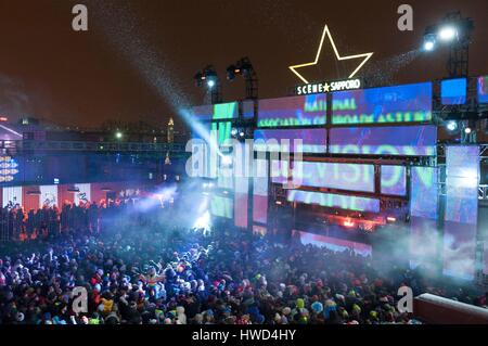 Canada, Québec, Montréal, le vieux port en hiver, festival de musique en plein air de l'Igloofest Banque D'Images