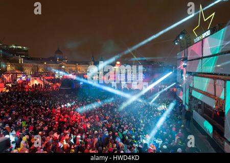 Canada, Québec, Montréal, le vieux port en hiver, festival de musique en plein air de l'Igloofest Banque D'Images