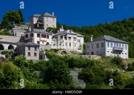 La Grèce, l'Epire, Région Zagorochoria, Gorge de Vikos, village de Vitsa Banque D'Images