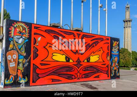 France, Isère, Grenoble, Grenoble Street Art Fest, des dizaines d'artistes de s'exprimer dans les rues de la ville, Parc Paul Mistral Banque D'Images