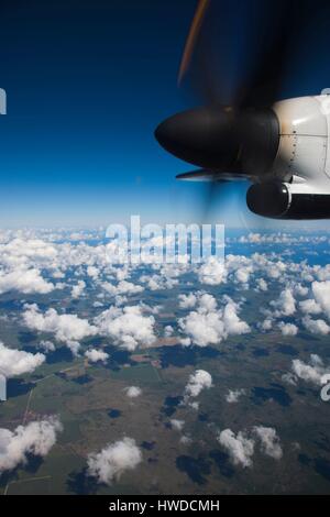 République dominicaine, Côte Est, hélices avion de littoral (vue aérienne) Banque D'Images