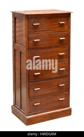 Commode en acajou ou en bois commode pour le stockage des ménages isolated on white Banque D'Images