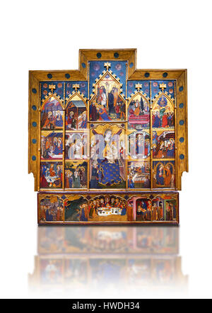 Retable de la Vierge par Jaume Serra vers 1367-1381. MNAC - Musée National d'art catalan, Barcelone, Espagne Inv no : 015916-CJ Banque D'Images