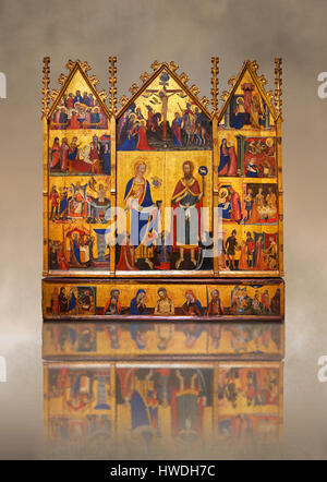 Panneau peint gothique Retable des Saints John par le maître de Santa Coloma de Queralt. Musée national d'Art Catalan, Barcelone, Espagne, 004351-TCMA Banque D'Images