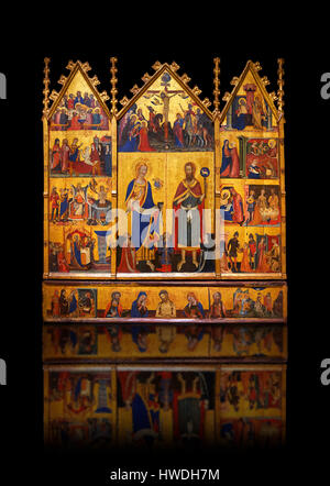 Panneau peint gothique Retable des Saints John par le maître de Santa Coloma de Queralt. Musée national d'Art Catalan, Barcelone, Espagne, 004351-TCMA Banque D'Images