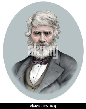 Thomas Carlyle, 1795-1881, historien écossais, essayiste, philosophe, écrivain satirique Banque D'Images