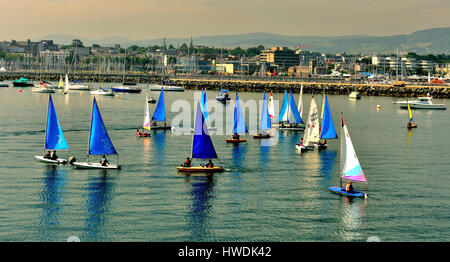 Bateaux dans le port de Dun Laoghaire. Banque D'Images