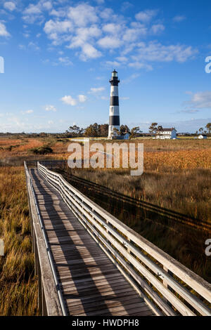 NC00799-00...CAROLINE DU NORD - Bodie Island Lighthouse sur Bodie Island le long des bancs extérieurs à Cape Hatteras National Seashore. Banque D'Images