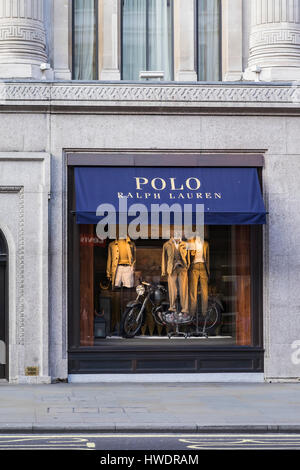 Polo Ralph Lauren shop avant, Regent Street, Londres, Angleterre, Royaume-Uni Banque D'Images