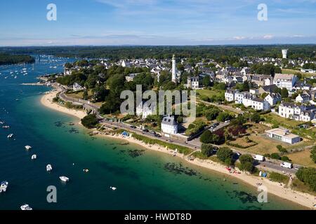 La France, Finistère, Bénodet, la rivière l'Odet (vue aérienne) Banque D'Images