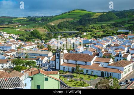 Le Portugal, l'archipel des Açores, l'île de São Miguel, l'Agua de Pau, église de Nossa Senhora dos Anjos Banque D'Images