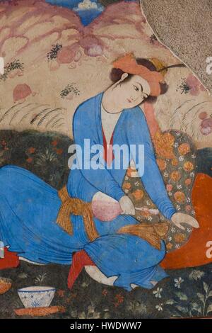 L'Iran, au centre de l'Iran, Ispahan, Musée des Arts Décoratifs, wall mural Banque D'Images