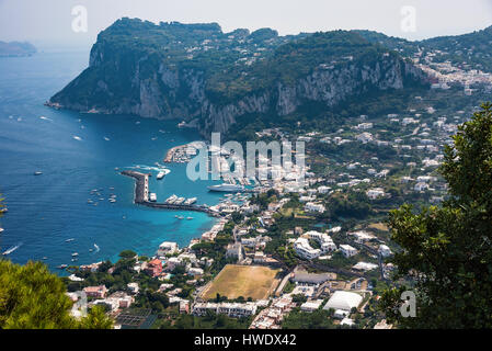 Vue aérienne de l'île de Capri en Italie Banque D'Images