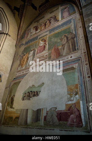 Fresque de Giotto en Capella Bardi, Basilique de Sanrta Croce, Florence, Italie Banque D'Images