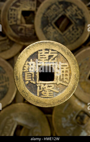 Dynastie Qing Coins Banque D'Images