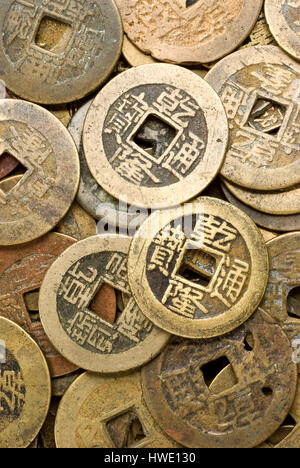 Dynastie Qing Coins Banque D'Images