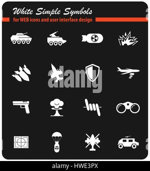 Symboles de la guerre des icônes vectorielles pour la conception d'interface utilisateur Illustration de Vecteur