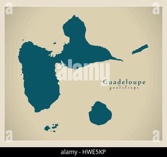 Carte moderne - Guadeloupe GP Illustration de Vecteur