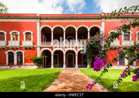 Une façade du grand ex Hacienda El Gogorron à San Luis Potosi, au Mexique. Banque D'Images