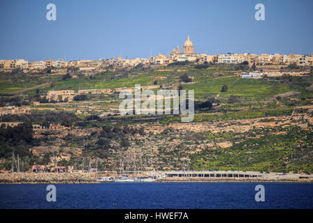 Le port de Mgarr, Gozo, Malte sur le port de Mgarr Gozo, Malte du ferry. Banque D'Images