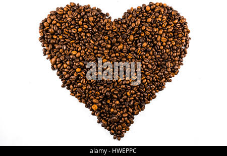 Coeur des grains de café Banque D'Images