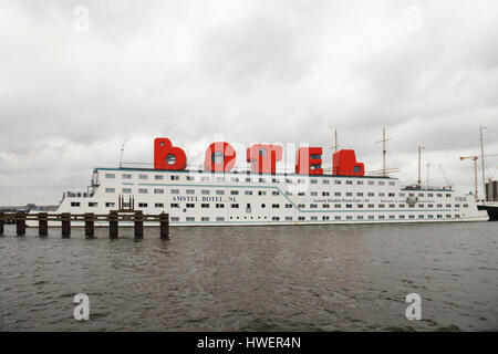 L'Amstel Botel, NDSM Pier 3, Amsterdam Banque D'Images