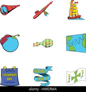 Spica icons set, cartoon style Illustration de Vecteur