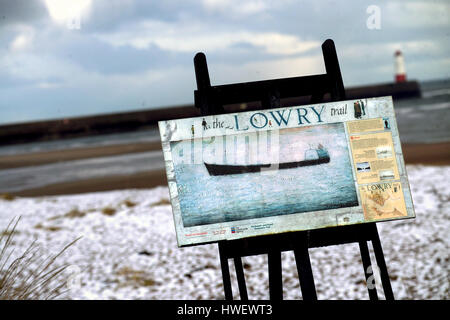 Signe pour le sentier de Lowry, Berwick-upon-Tweed Banque D'Images