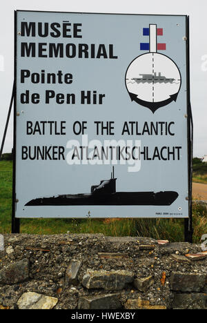 France, Bretagne, Camaret, pointe de Pen Hir, Musée mémorial, musée de la bataille de l'Atlantique, U Boat Sign Banque D'Images