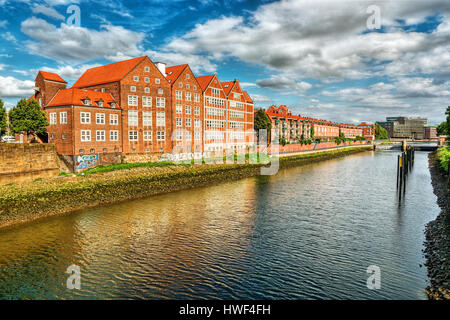 Weser à Brême (Allemagne), HDR-technique Banque D'Images