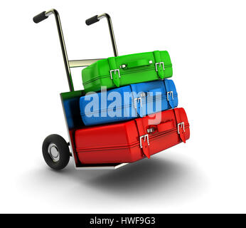 3d illustration d'assurance sur le camion, sur fond blanc Banque D'Images