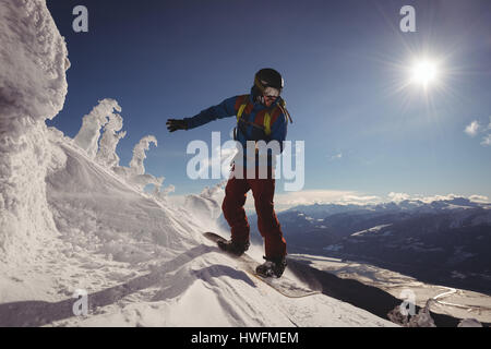 Ski Ski Alpes enneigées en hiver en Banque D'Images