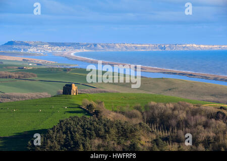 Abbotsbury, Dorset, UK. Le 20 mars 2017. Météo britannique. Vue de la Chapelle Sainte Catherine à Abbotsbury Dorset en fin d'après-midi, baigné de soleil. Crédit photo : Graham Hunt/Alamy Live News Banque D'Images