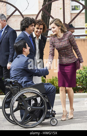 Madrid, Madrid, Espagne. Mar 21, 2017. Reine Letizia d'Espagne assiste à une réunion de travail au siège de la Commission royale sur le handicap le 21 mars 2017 à Madrid Crédit : Jack Abuin/ZUMA/Alamy Fil Live News Banque D'Images