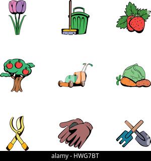Eco icons set, cartoon style Illustration de Vecteur