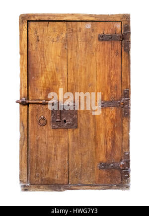 Ancienne petite porte en bois avec locker Banque D'Images