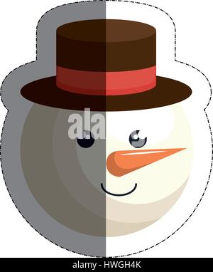 Le SNOWMAN cartoon icône sur fond blanc. vector illustration Illustration de Vecteur