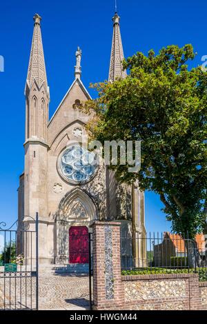 France, Seine Maritime, Le Havre, Sainte Adresse, Notre Dame des Flots chapelle dédiée à la Vierge Marie conçue par l'architecte Théodore Huchon et inauguré en 1859 Banque D'Images