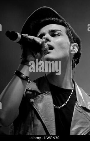 Barcelone - le 23 mai : Abraham Mateo (Espagnol) à la chanteuse pop Pop Festival Primavera par Los 40 Principales le 23 mai 2014 à Barcelone, Espagne. Banque D'Images