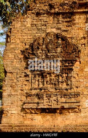 Cambodge, province de Kompong Thom, Sambor Prei Kuk inscrite au Patrimoine Mondial de l'UNESCO, les temples de Pre-Angkorian période, sous i roi Ishanavarman, groupe du sud temples Banque D'Images