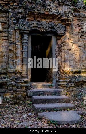 Cambodge, province de Kompong Thom, Sambor Prei Kuk inscrite au Patrimoine Mondial de l'UNESCO, les temples de Pre-Angkorian période, sous i roi Ishanavarman, groupe du sud temples Banque D'Images